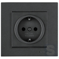 Розетка із заземленням 16A/220V Arvia Electric KAREN Димчастий (20 04 2000 217)